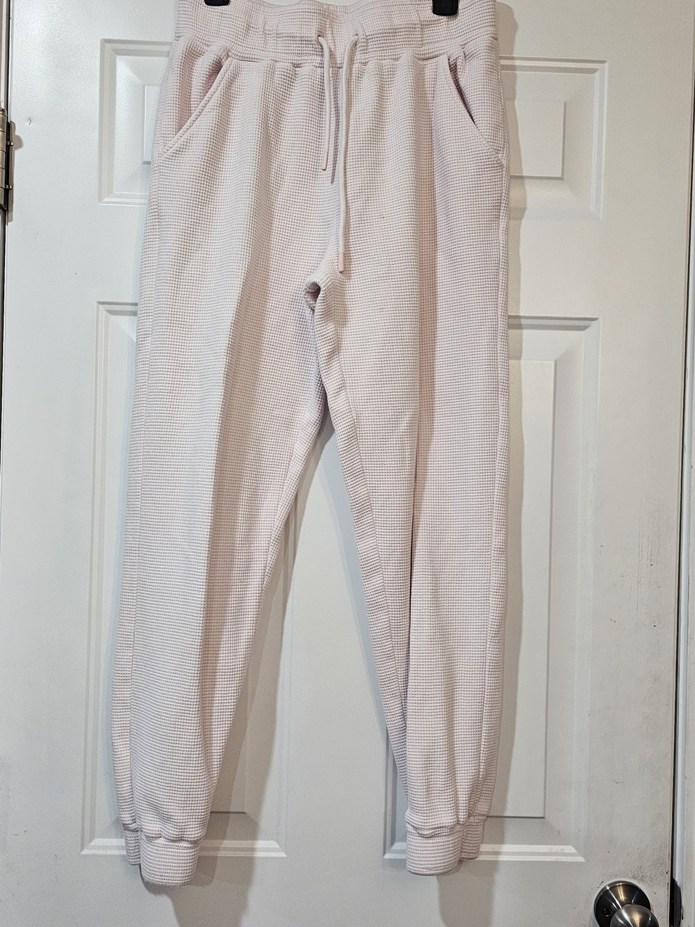 Negative Light Pink Waffle Knit Jogger Pants Size Medium{Bx26}